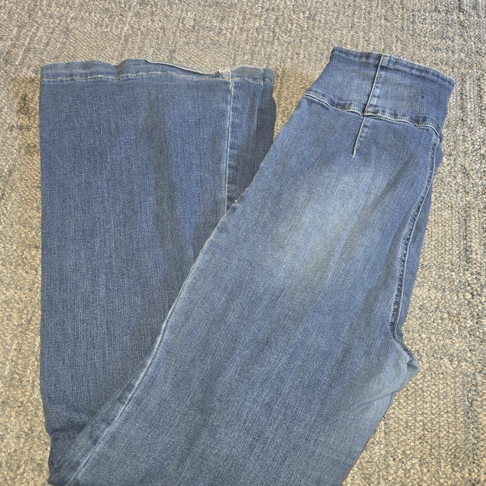 Jealous Tomato Blue Flare Leg Button Fly Jeans